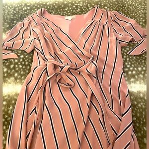 Gianni Bini Pink and Black Striped Wrap Dress. Small. Worn Once.